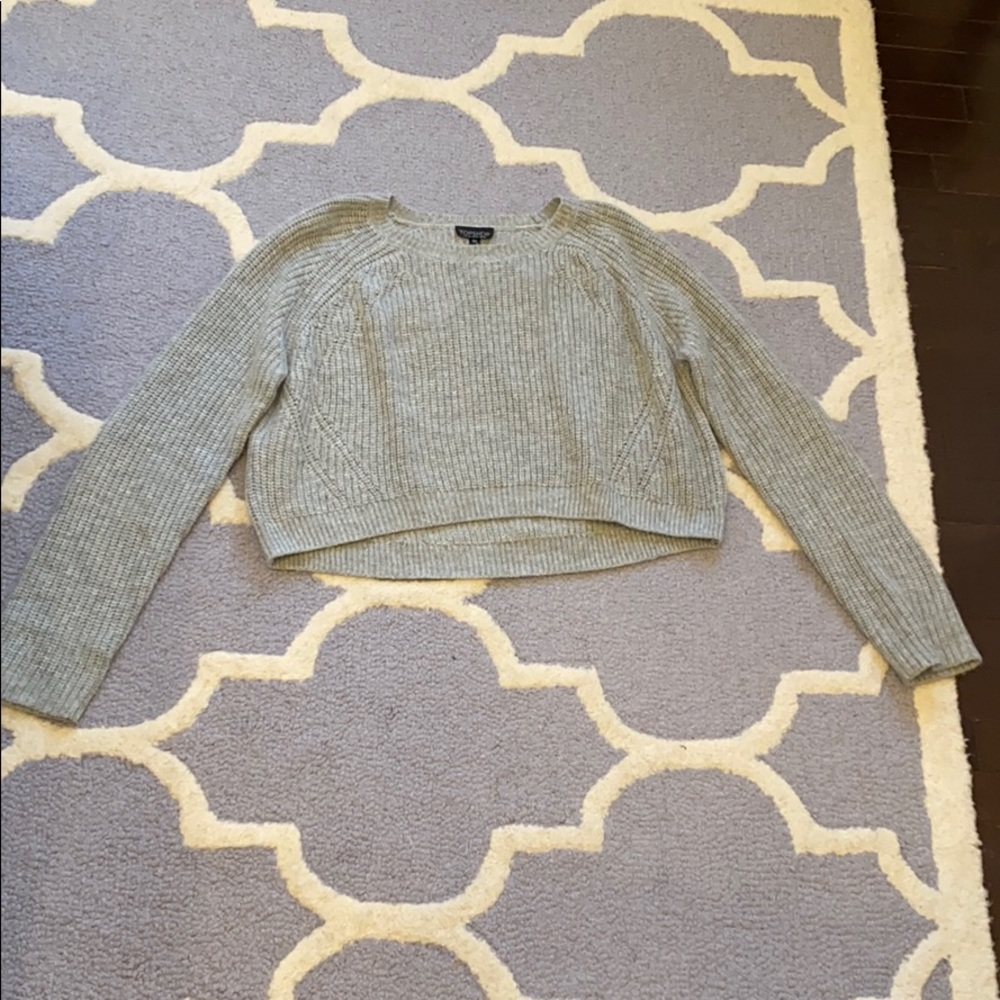 Gray cropped sweater Topshop